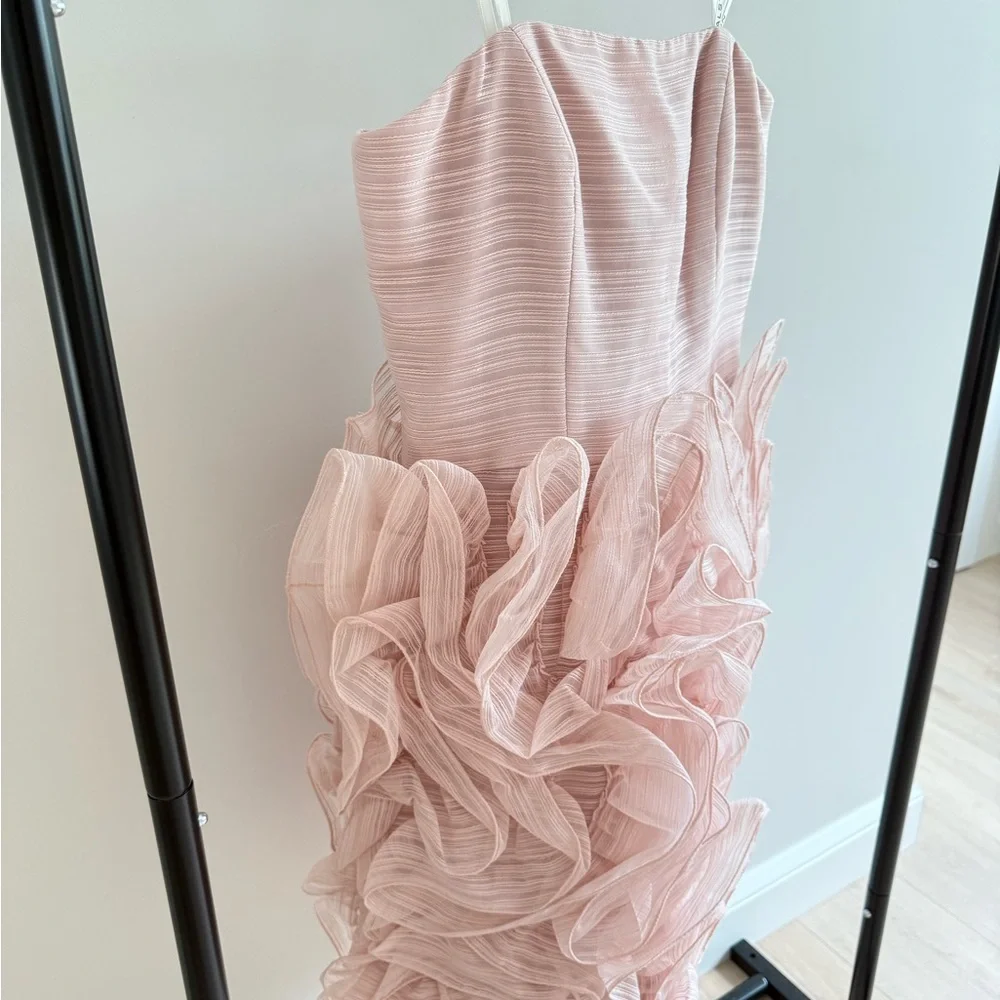 Halston Heritage Pink Ruffled Dress - Picture 3 of 4